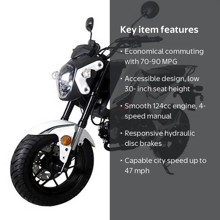 TAO HHH, Motorcycle Gas Pit Bike, 125cc, White, 4 Speed - Walmart.com