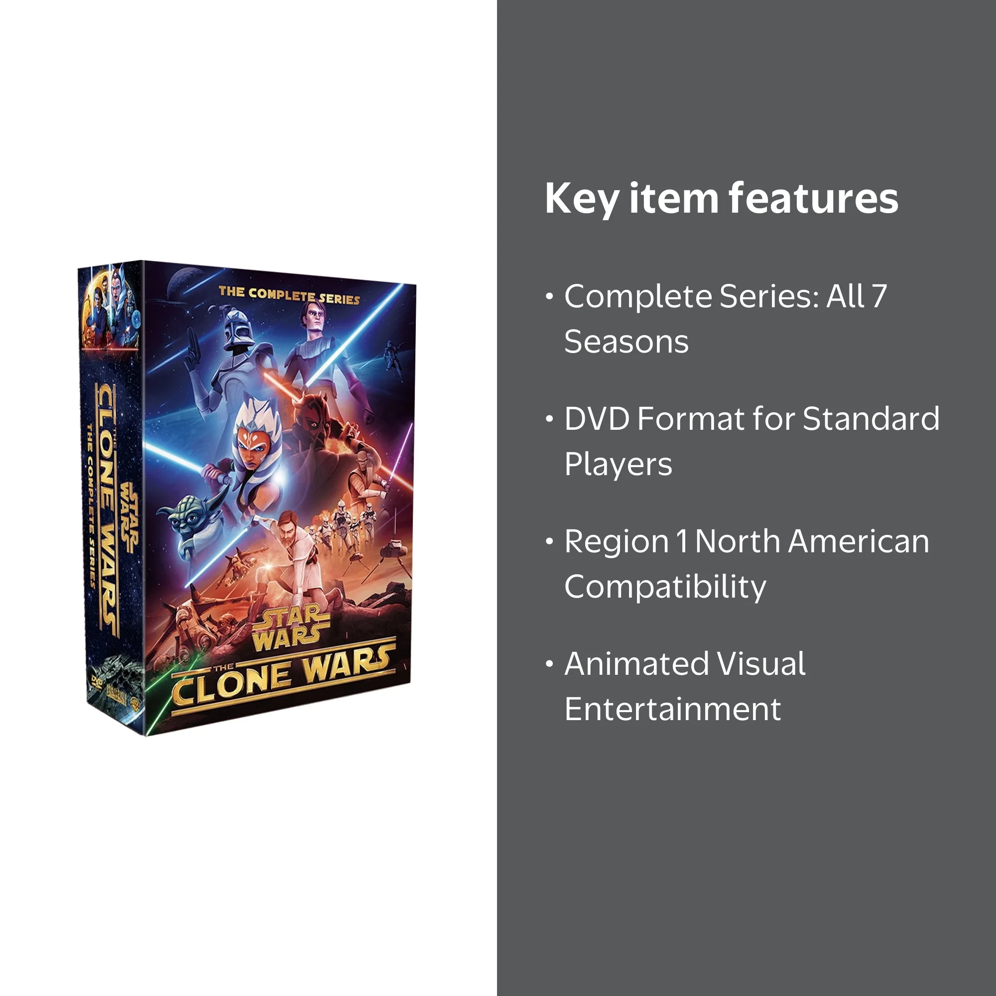 Star Wars The Clone Wars Complete Series Seasons 1-7 (DVD