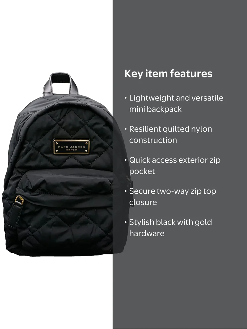 brown marc new york mini backpack Ella Leather 2.5 drop Marc Jacobs Mini Biker Nylon