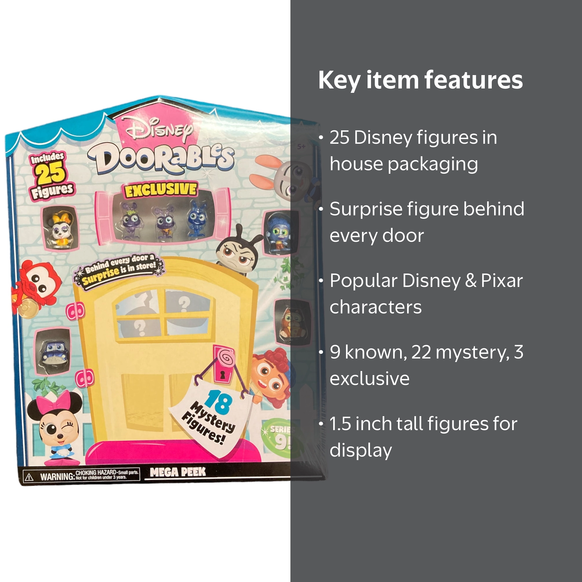 激レア　Disney PALS フィギュアセット 27個入り Disney Doorables Mega Peek Pack, 25 Figures, Series 9, 1.5