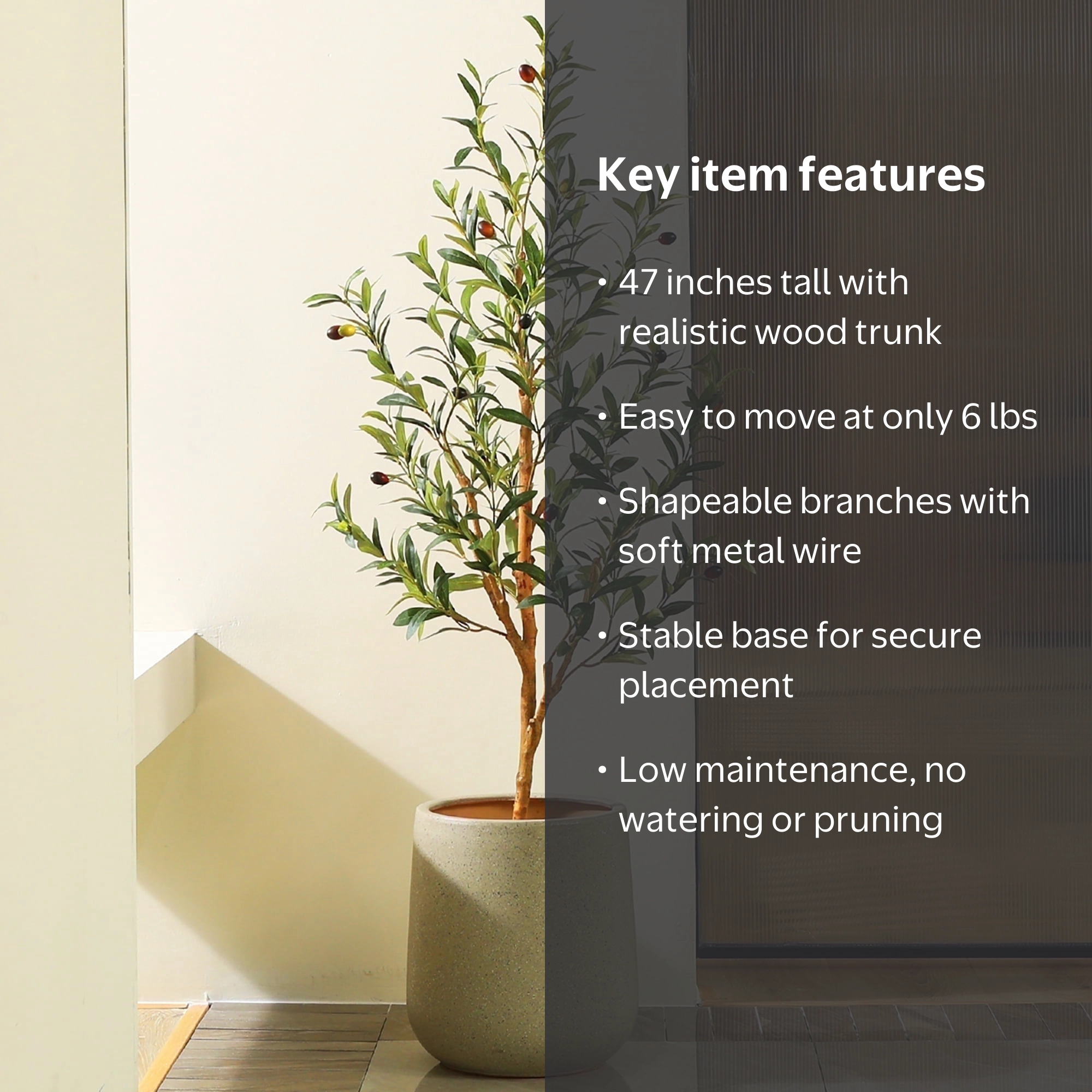 DR.Planzen 4ft Artificial Olive Tree Indoor Faux Tree with Fruits