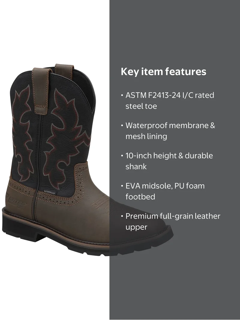 Bates Work by Wolverine Men's Boyden Waterproof Steel Toe Western