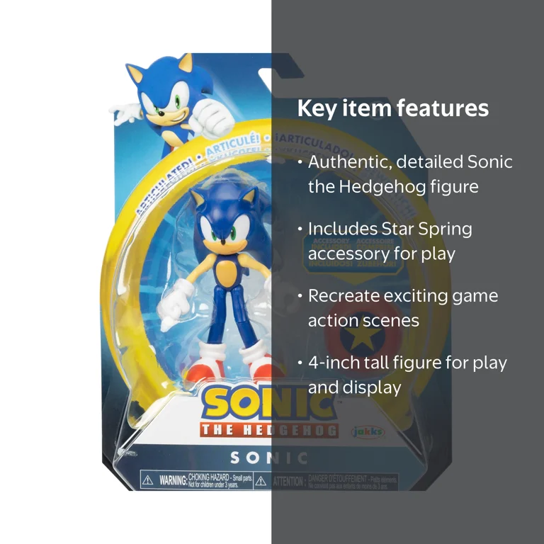 Sonic The Hedgehog 4 inch Articulated Figure With Star Spring