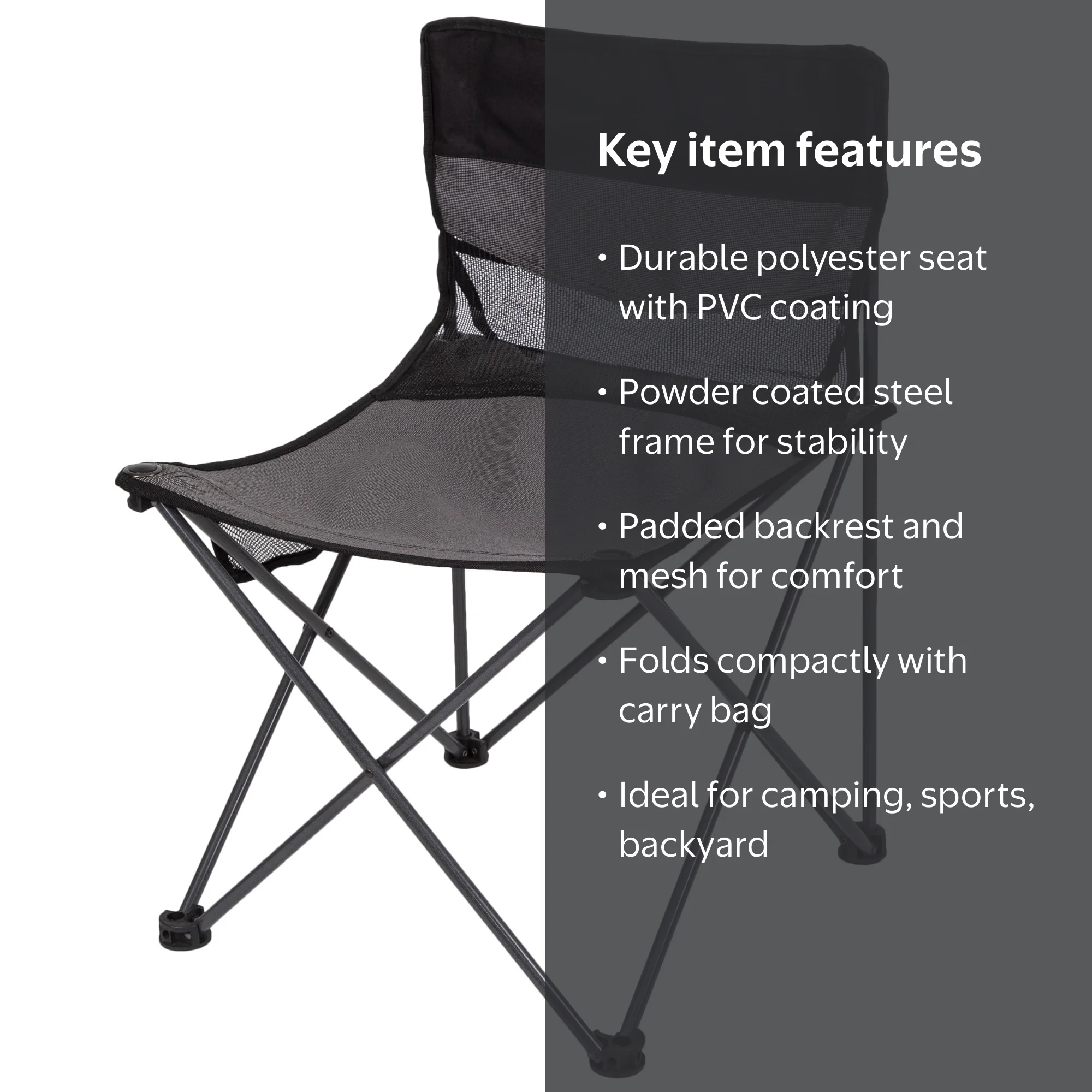 Stansport Apex Folding Sling Back Chair, 20