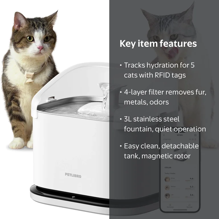 Petlibro Dockstream Rfid Automatic Water Fountain for Multi Cats