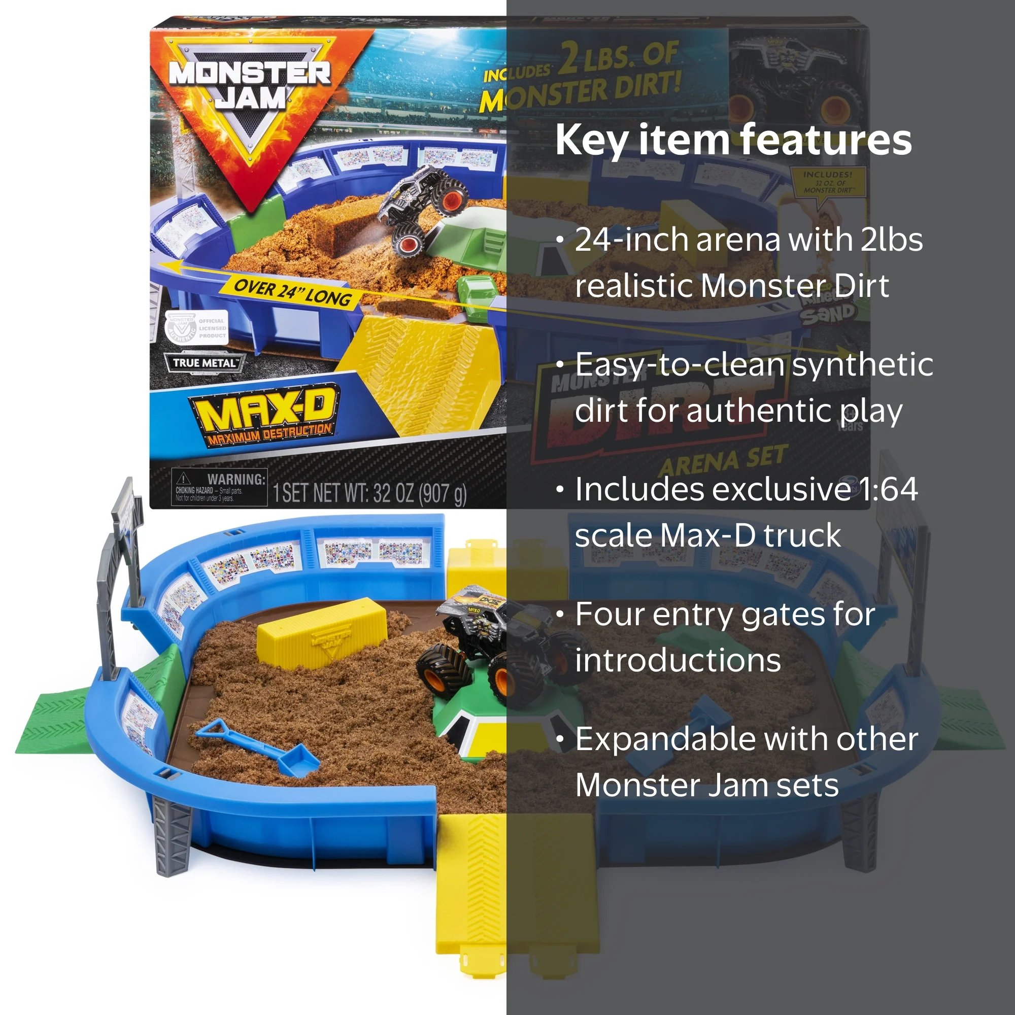 Monster Jam Monster Dirt Arena 24-in Playset w/ 2 lbs Dirt