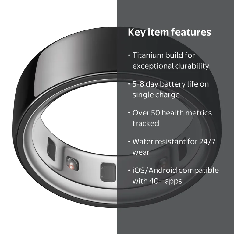 Oura Ring 4, Black, Size 13, Smart Wearable, Sleep, Fitness