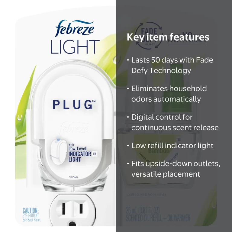 Febreze Light Air Freshener Plug Starter Kit - Bamboo