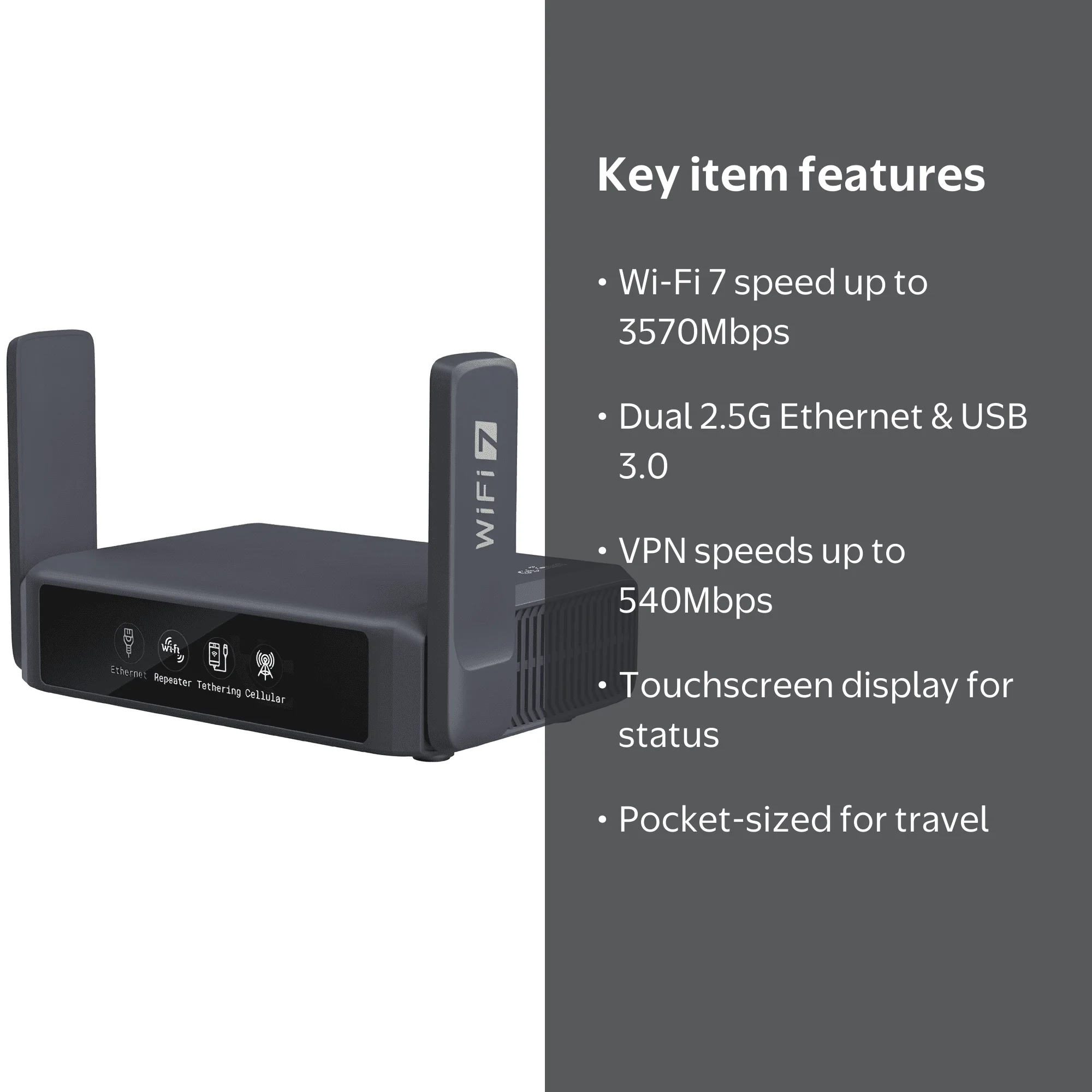 GL.iNet, Travel Router, GL-BE3600, Dual-Band Wi-Fi 7 Portable