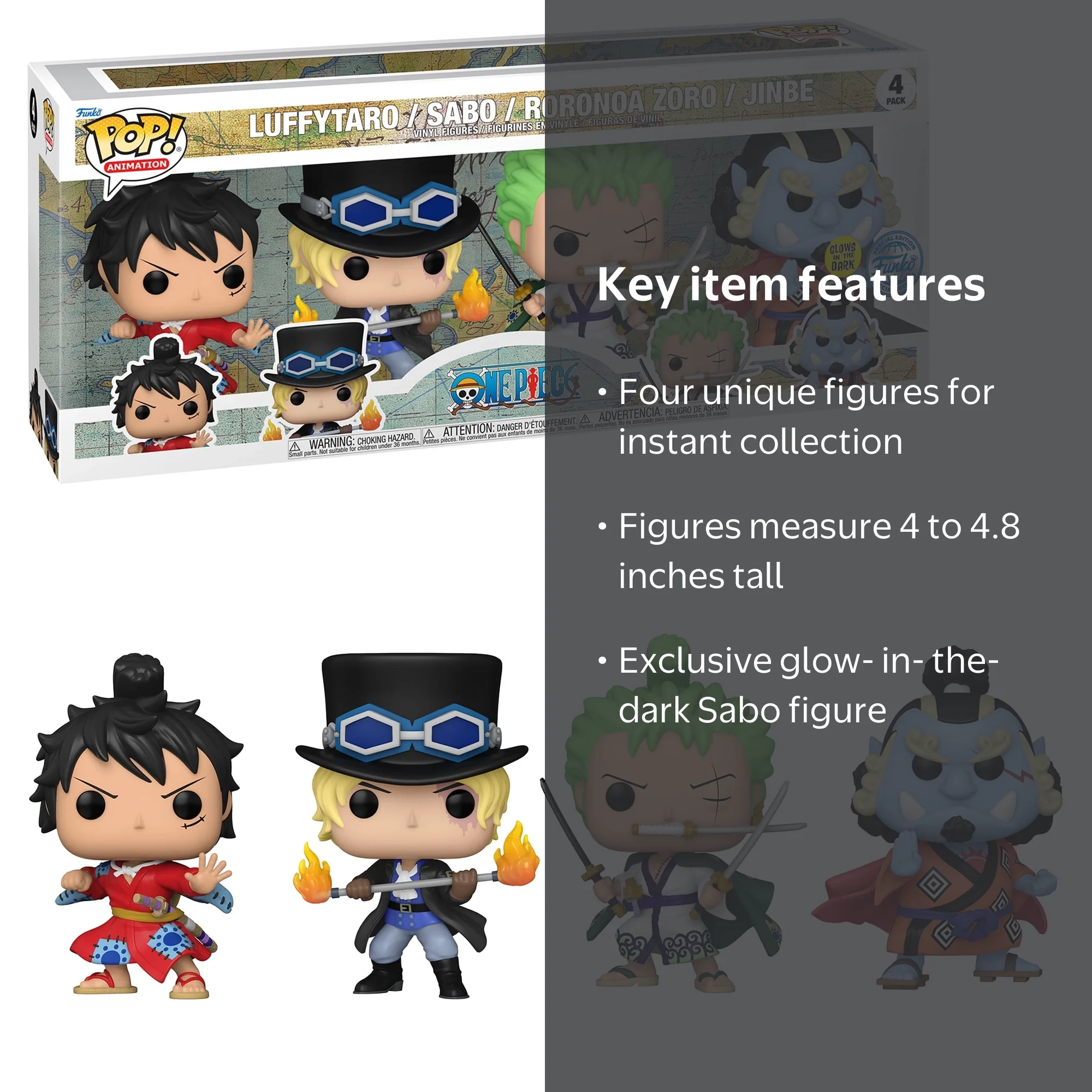Funko POP! Animation One Piece Anime Figures: Luffytaro, Sabo