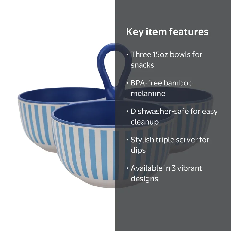Mainstays by Becky G. & Alejandra Bamboo Melamine Triple Condiment