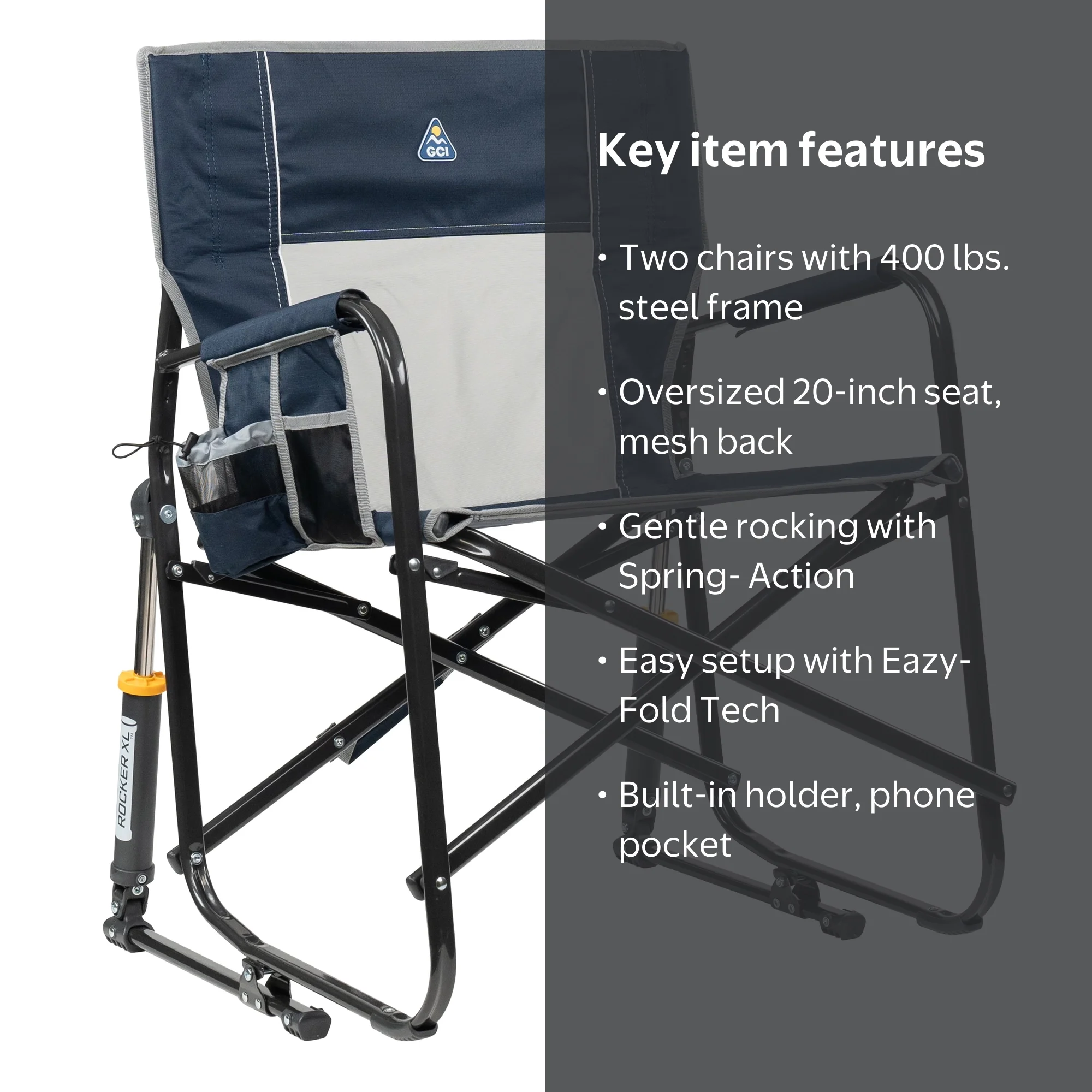 2 pack) GCI Outdoor Freestyle Rocker XL Oversized Foldable Rocking