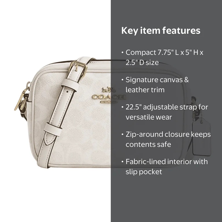 Coach Mini Jamie Camera Crossbody Bag, Adjustable Strap, Signature