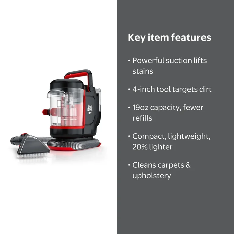 WMARK ターボブロワー 130000RPM 大風量ブラック・レッド 1台 Dirt Devil, Spot Cleaner, FD13000, Portable and Lightweight