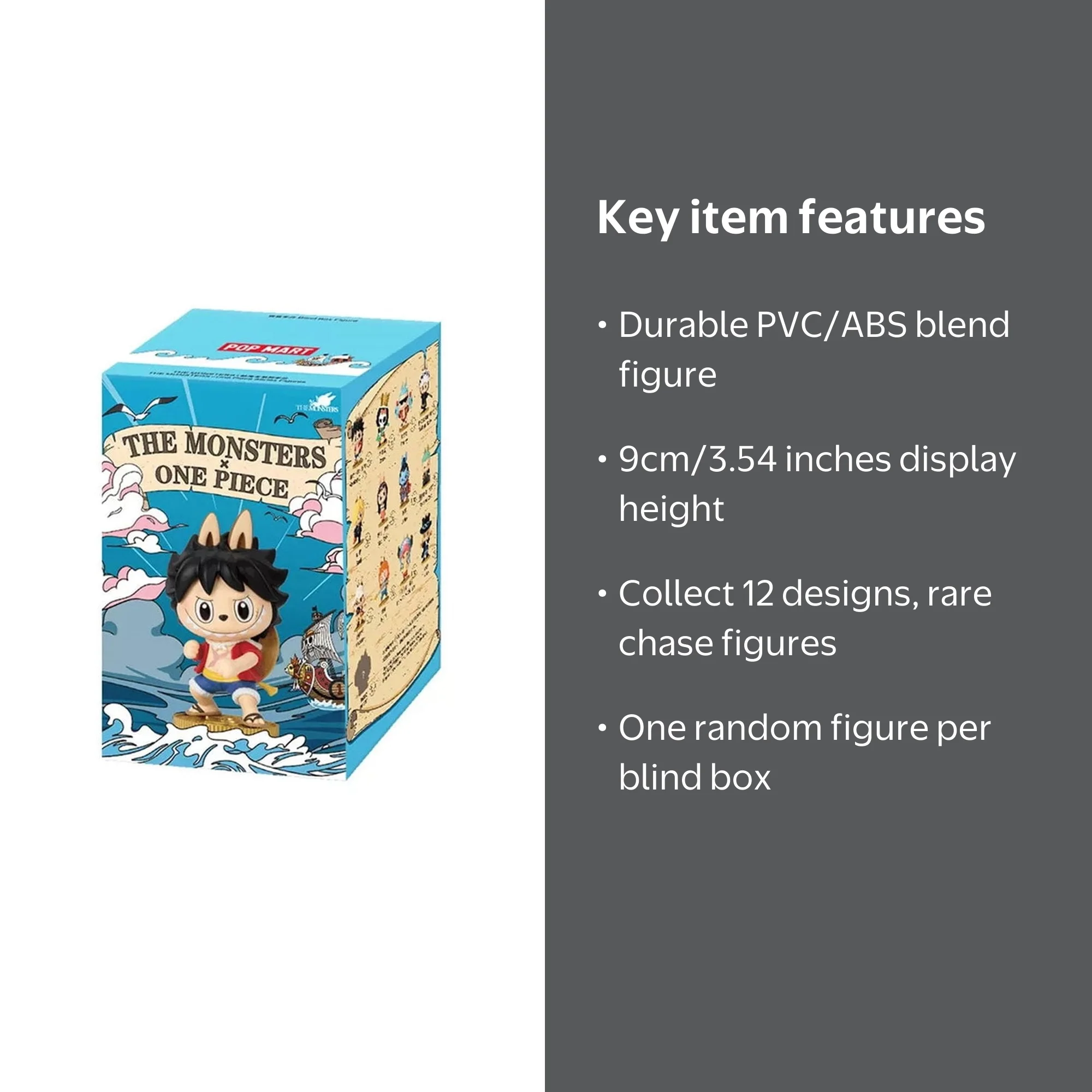 Pop Mart The Monsters (Labubu) x One Piece Figures Blind Box, 1ct