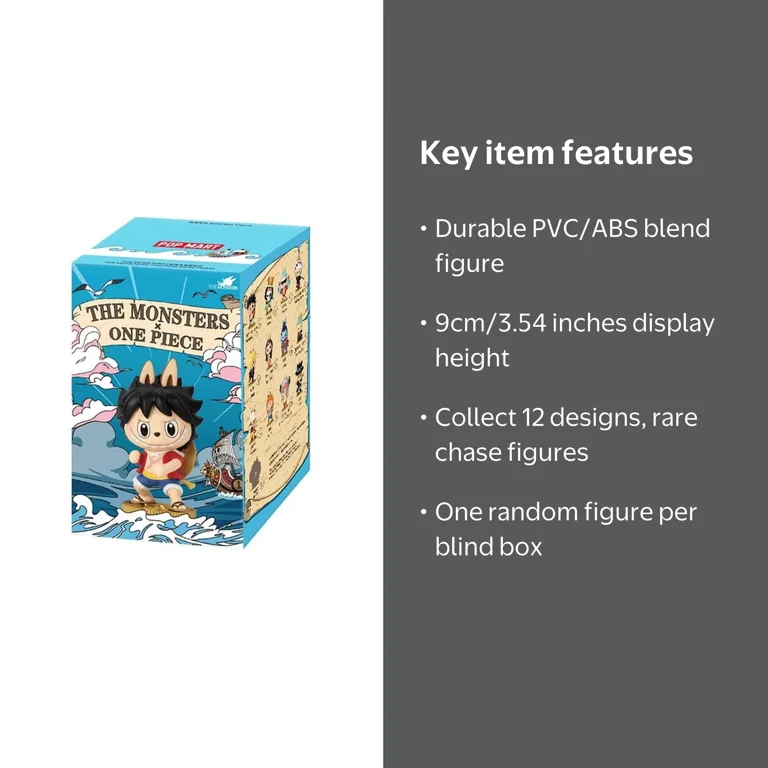 Pop Mart The Monsters (Labubu) x One Piece Figures Blind Box, 1ct