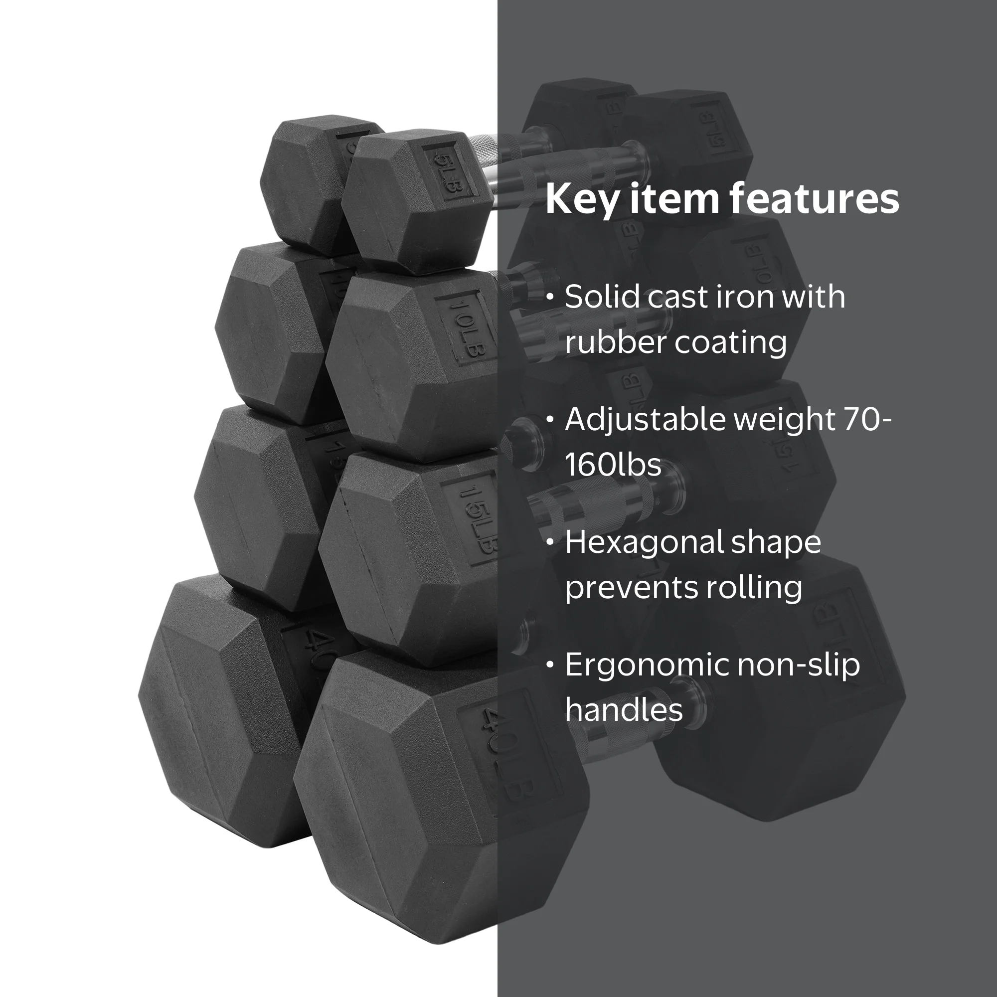 Flexwave Strength Training Dumbbells, 70lb / 80lb / 90lb / 110lb