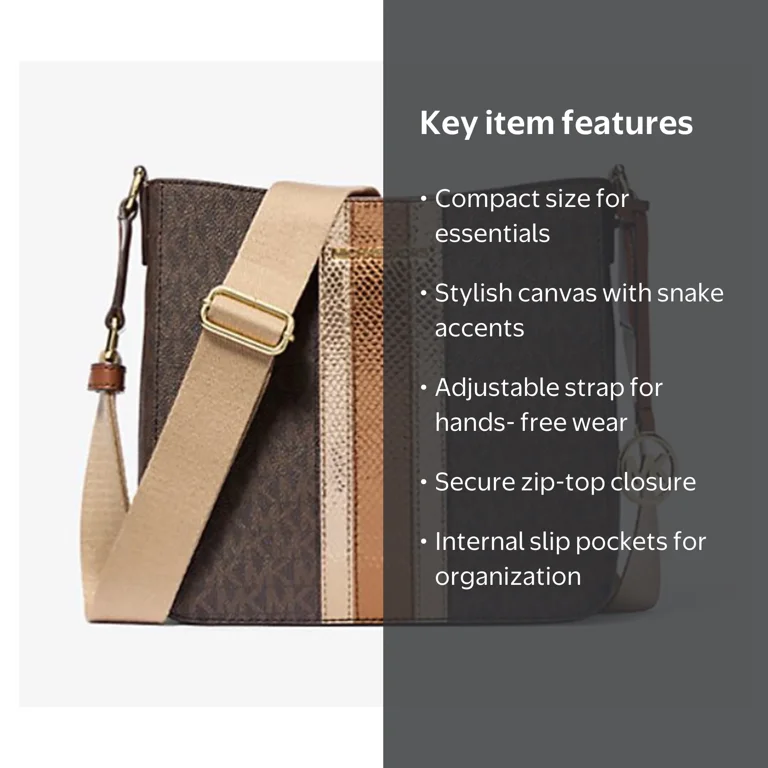 Michael Kors Jet Set Travel Crossbody Bag, Signature Canvas, Brown