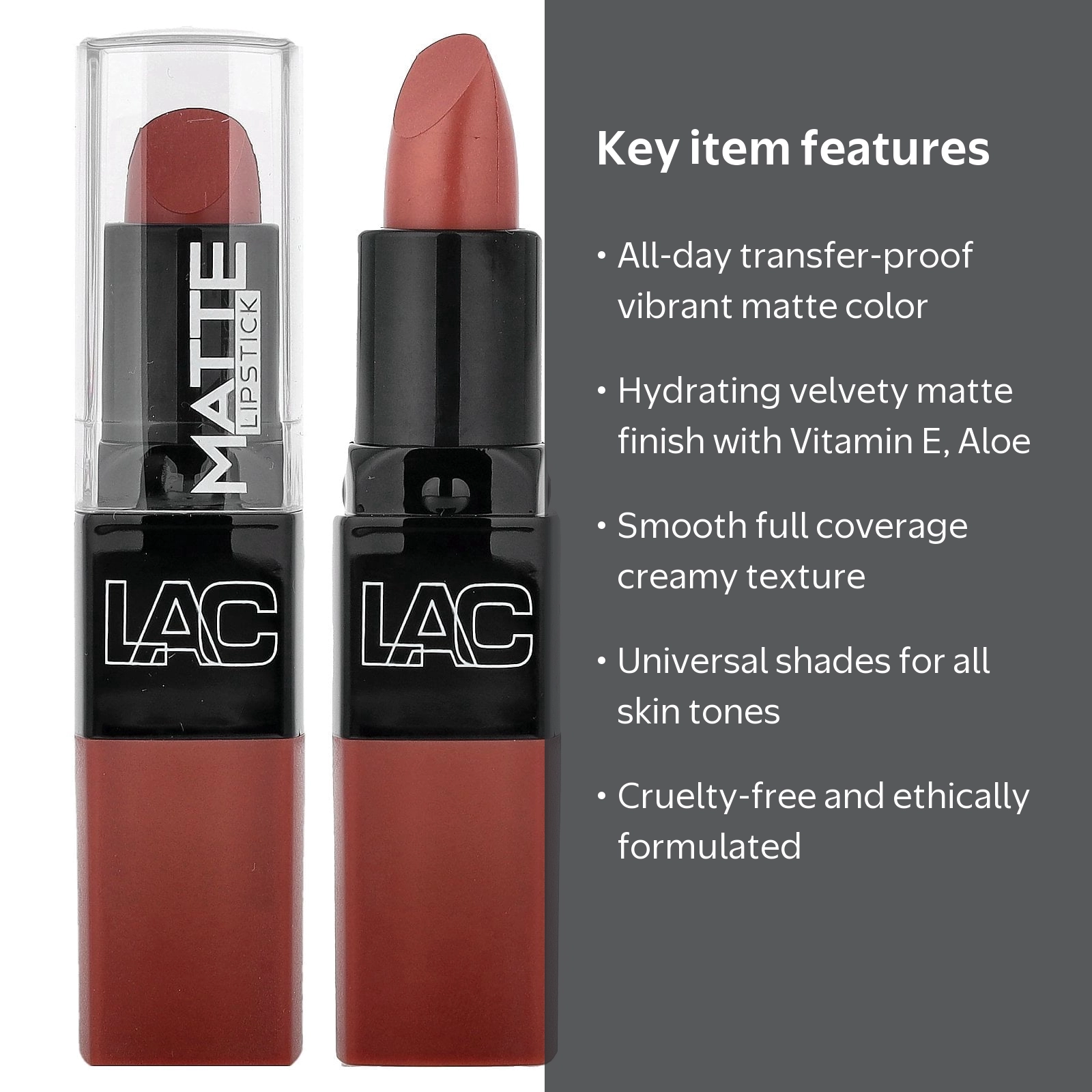L.A. COLORS Soft Moisturizing Matte Lipstick, Classy, 0.13 fl oz