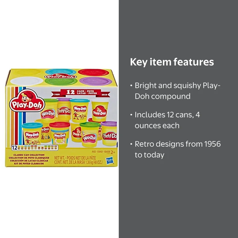 Play-Doh Retro Compound Variety Pack - 12 Classic Non-Toxic