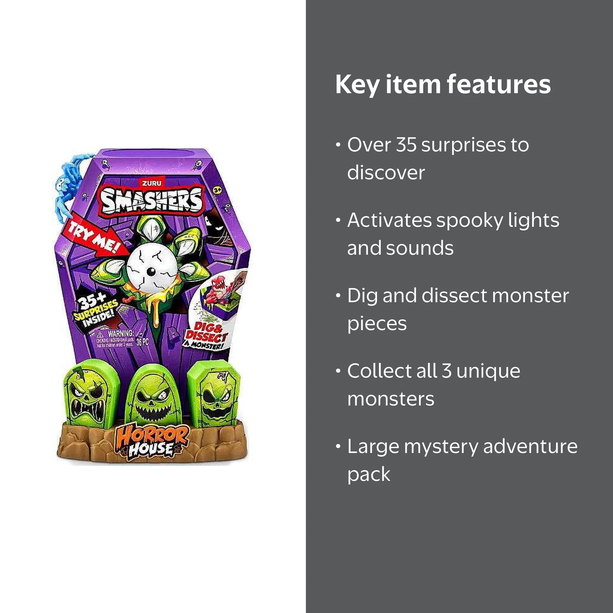 Smashers Horror House Blood Shark LARGE Mystery Pack (BLUE Spider