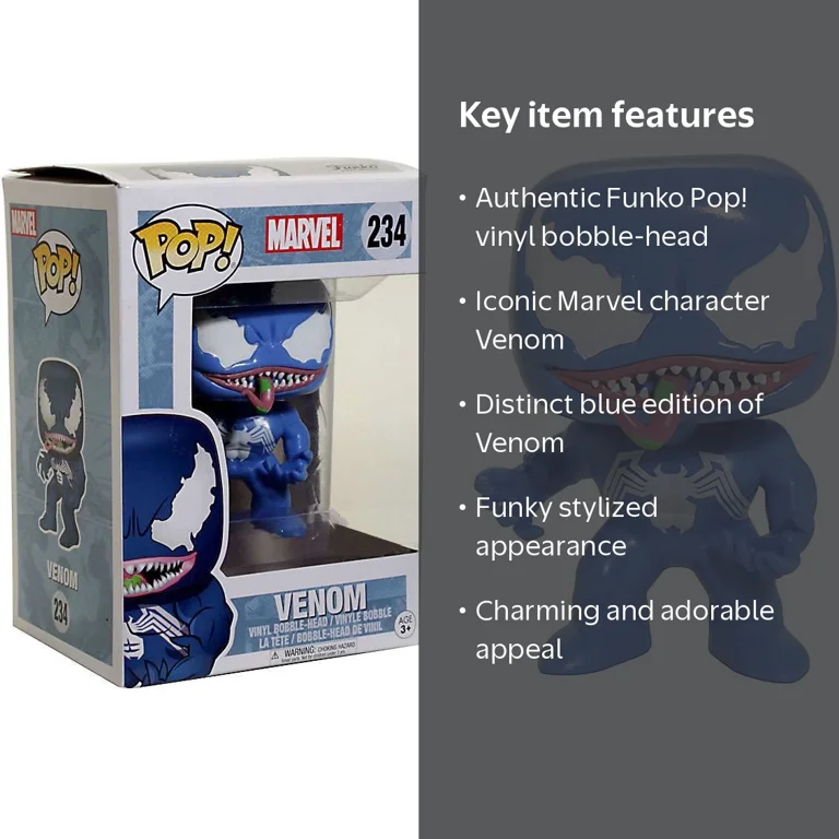 Funko POP! Marvel Venom Figure Vinyl Bobble Head (Blue Version