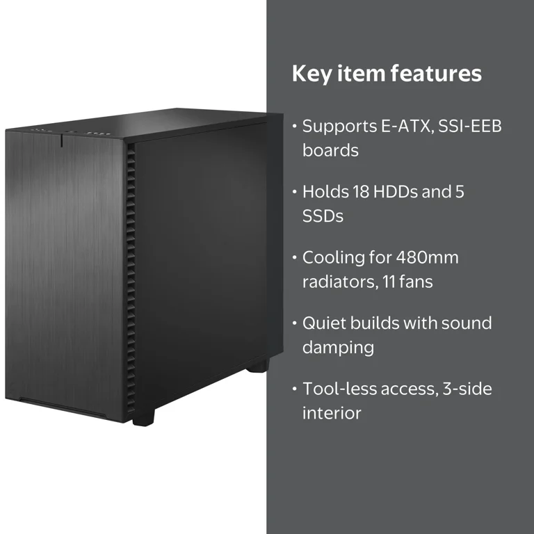 Fractal Design Define 7 XL Black Solid EATX Full Tower Computer