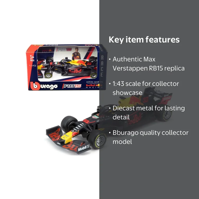Bburago, Diecast Model Car, Aston Martin RB15 #33 Max Verstappen