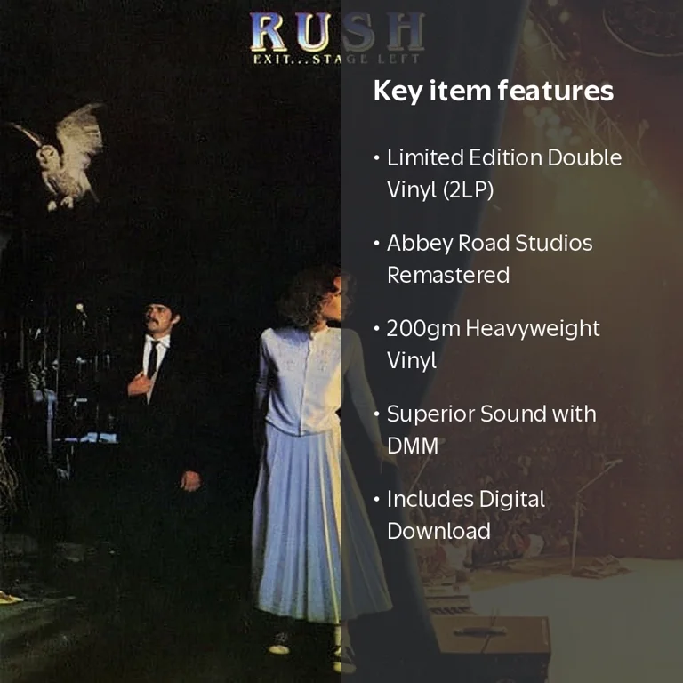 Rush - ExitStage Left - Rock - Double Vinyl 2LP - Walmart.com
