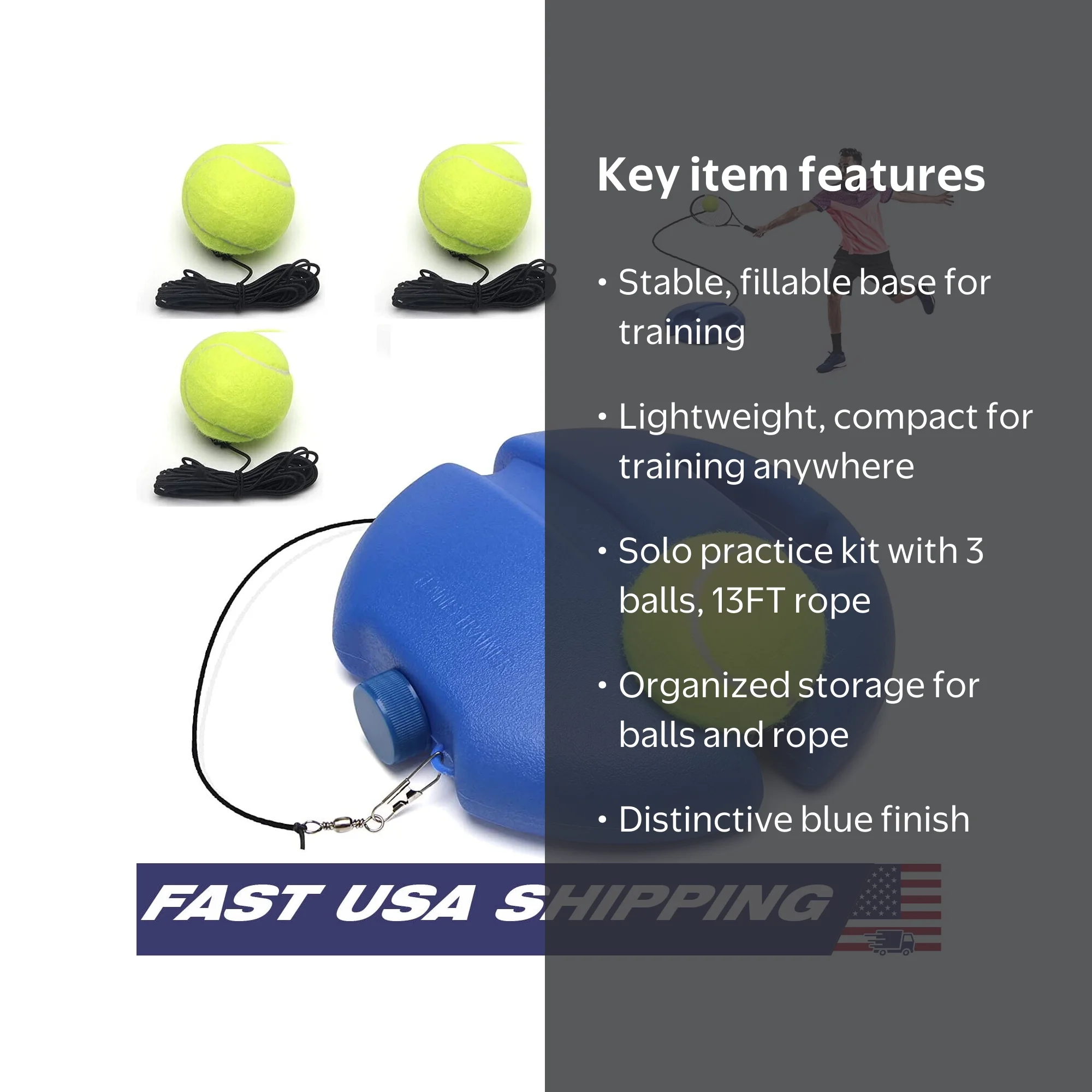 UPKOCH Tennis-Rebound-Trainer – Inkl. Schläger, Ball & Basis – Für Anfänger – Indoor & Outdoor Übungen UPKOCH Tennis-Rebound-Trainer – Inkl. Schläger, Ball & Basis – Für Anfänger – Indoor & Outdoor Übungen