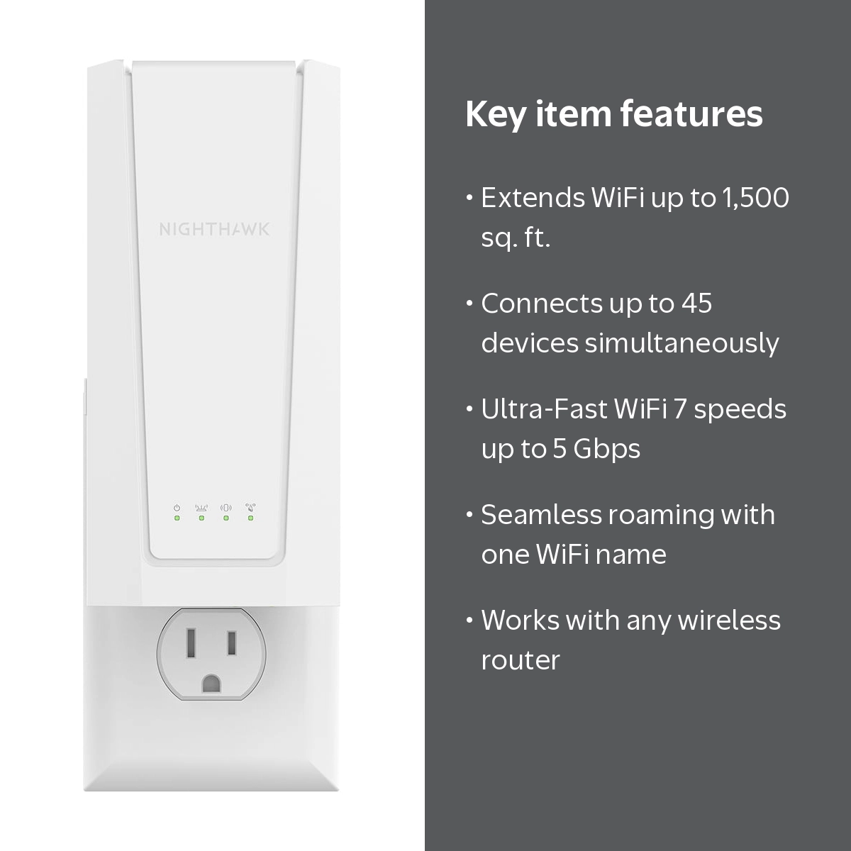 NETGEAR WiFi 7 Range Extender (EXS27) – Add up to 1,500 sq. ft
