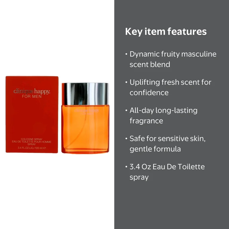 Clinique, Happy Eau De Toilette Spray, 3.4 Oz, Men's Fragrance