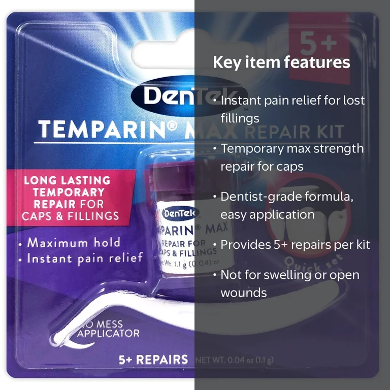 DenTek, Dental Repair Kit, 2 Piece Set, White for Lost Fillings