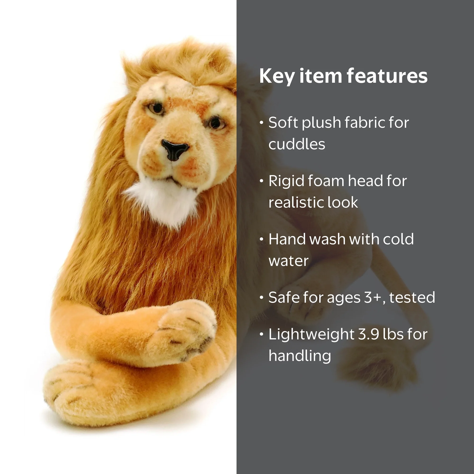 Tiger Tale Toys' Large Lasodo the Lion | 39 Inch Soft Jumbo