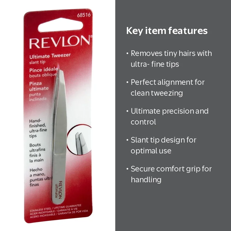Revlon, Tweezer, 68516, Slant Tip for Precise Hair Removal