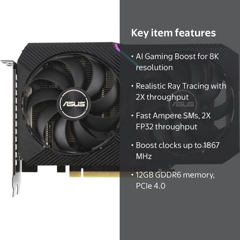 ASUS Dual GeForce RTX 3060, 12GB GDDR6, PCIe 4.0 Video Card