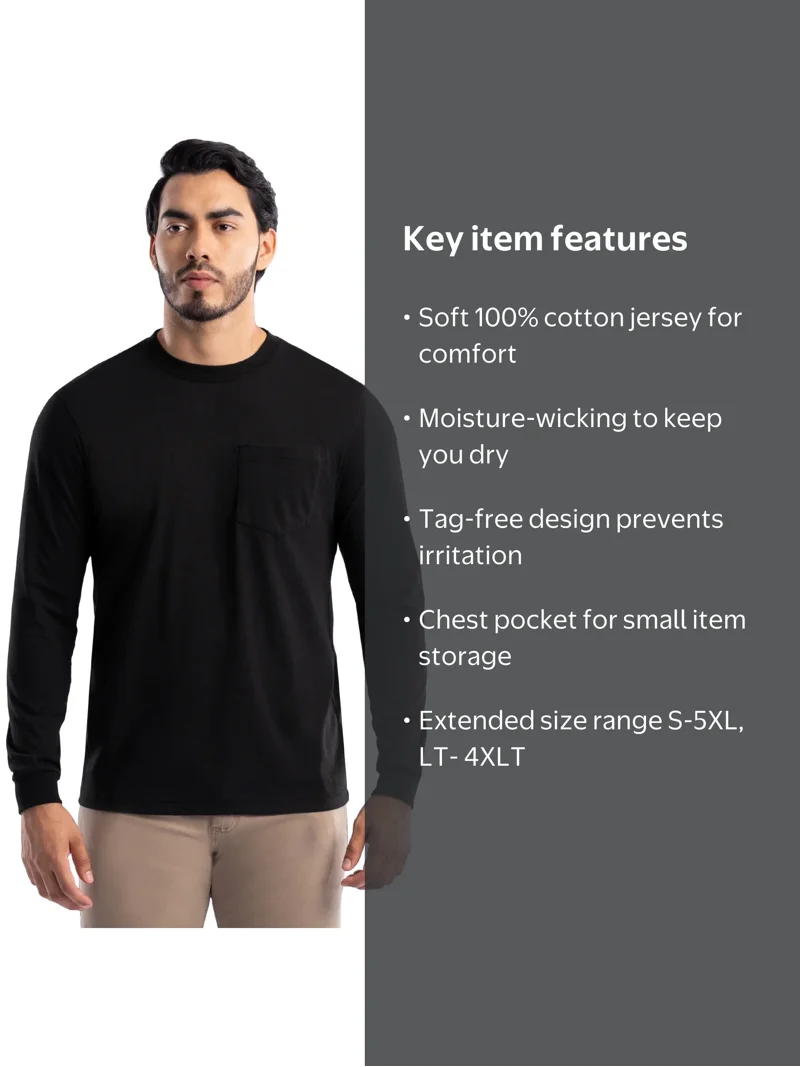Brahma Workwear Mens Long Sleeve Core Tee, Sizes S-5XL and LT-4XLT