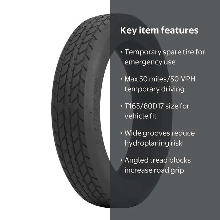Yokohama Y870 Temporary Spare Tire T165/80D17 104M, Lightweight