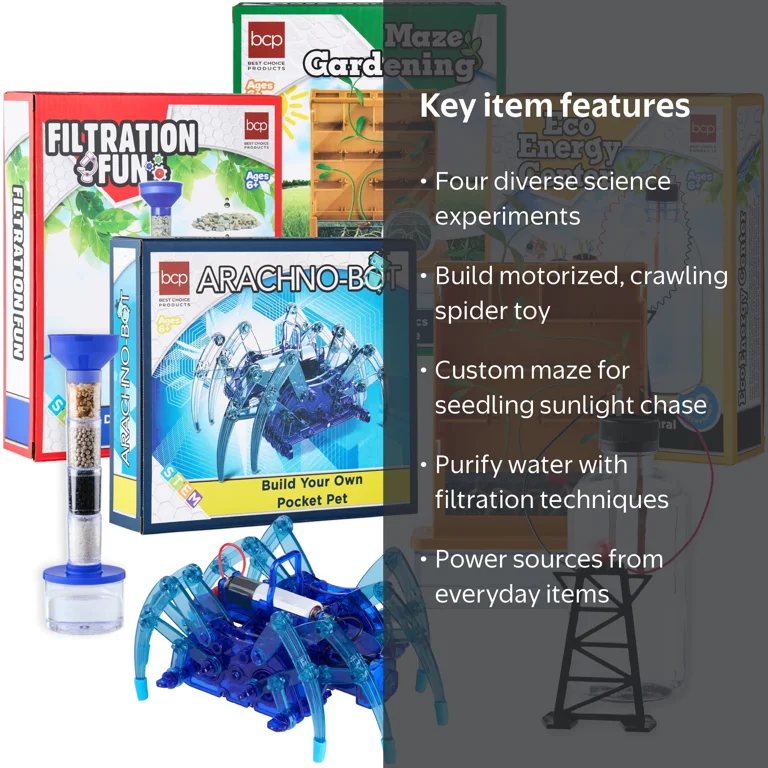 Best Choice Products Kids 4-in-1 Science Activity Kit, STEM DIY