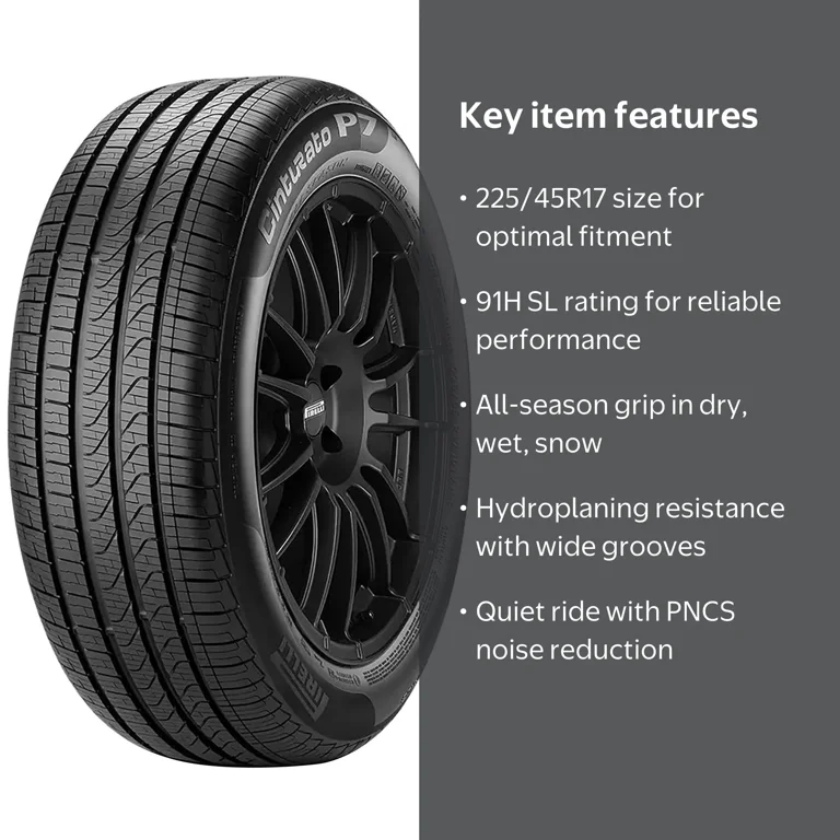 タイヤ・ホイール PIRELLI  TYRES 225/45R17 Pirelli, Passenger Tire, All Season, 225/45R17 91H - Walmart.com