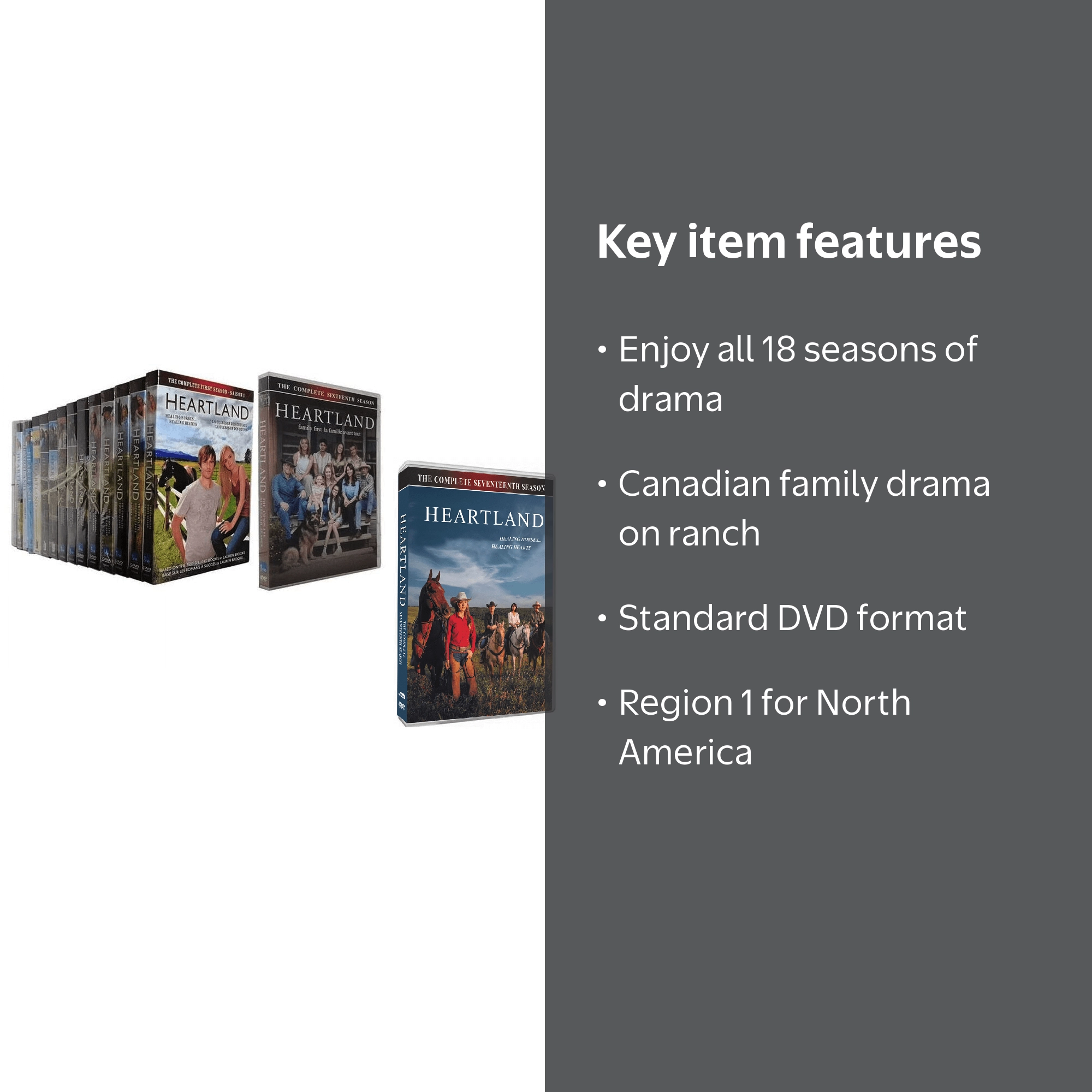 Heartland Complete Series Seasons 1-18 DVD, Canadian Family Drama