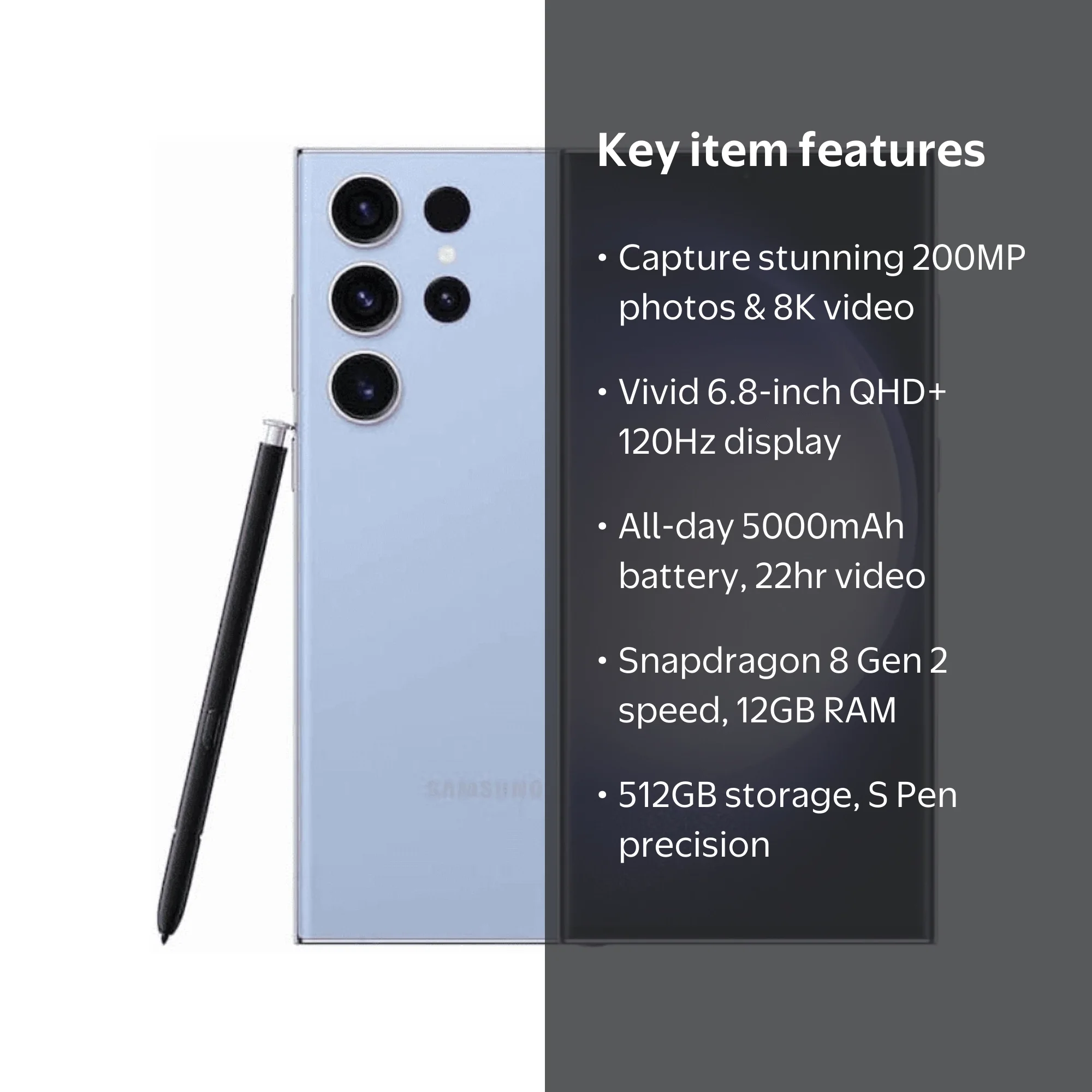 New Samsung Galaxy S23 Ultra Unlocked 512GB Sky Blue - Walmart.com