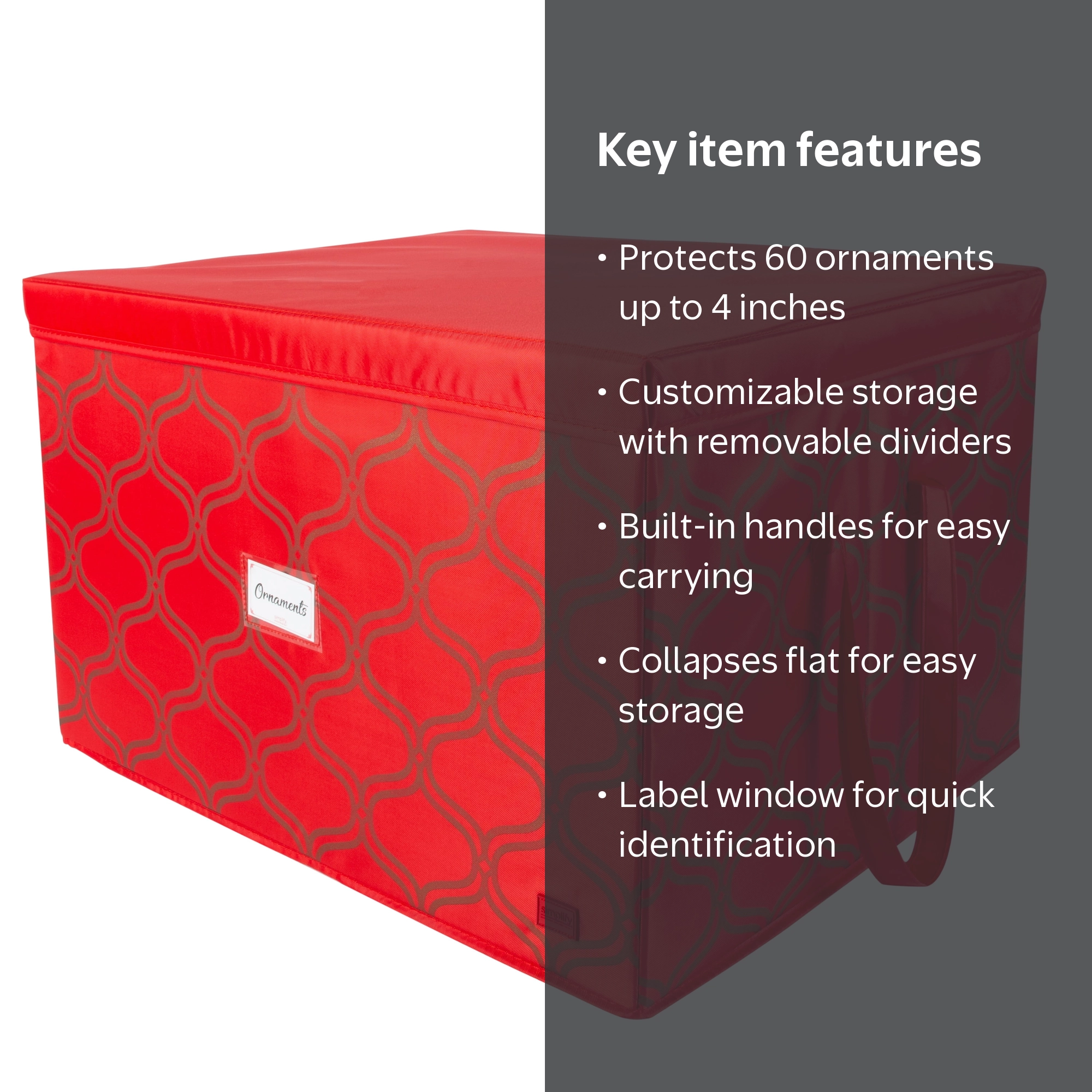 Simplify 60 Count Non Woven Ornament Storage Box - Walmart.com
