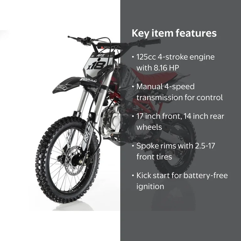 2023 Apollo DB X18 125cc Dirtbike RFZ Racing Vitacchi for Youth