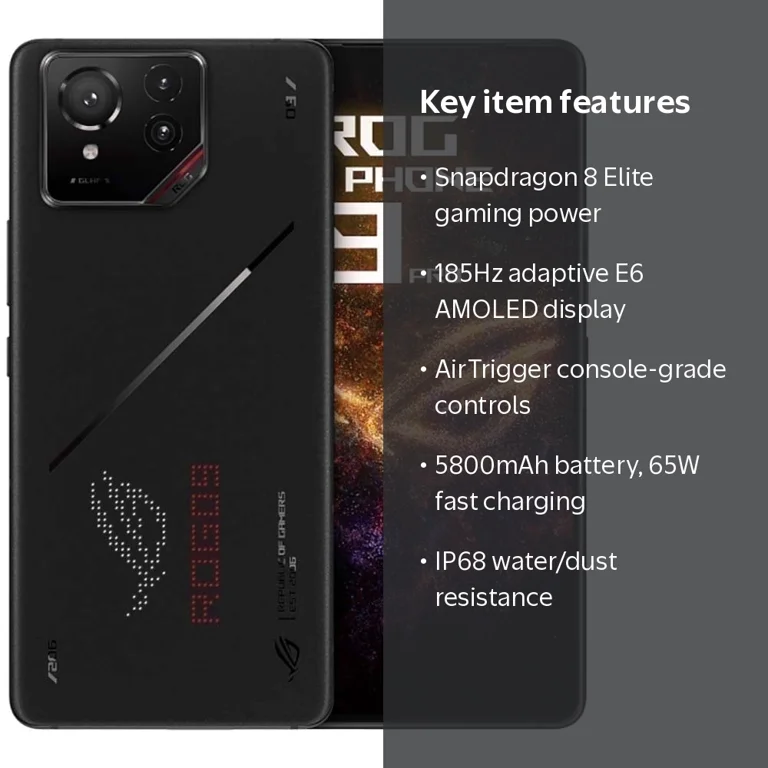 ROG Phone 9 Pro 16+512GB 6.78inch Display 2k 165Hz 5G Gaming Phone