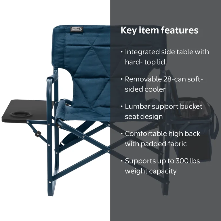 Flex 'N Go Outdoor Folding Chair for Camping with Table & Cooler