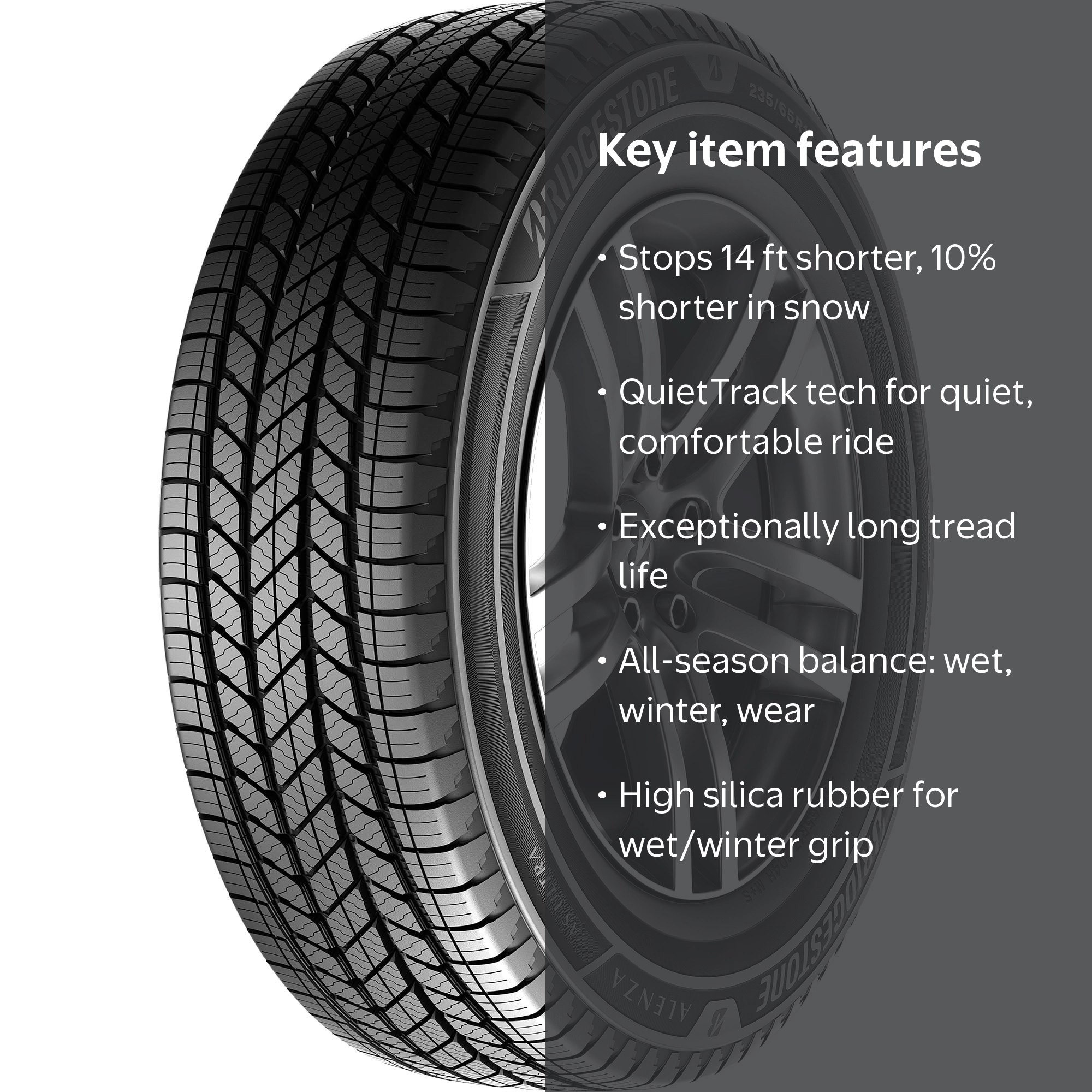 Bridgestone, SUV/Crossover Tire, 275/60R20 115H, Ultra All Season