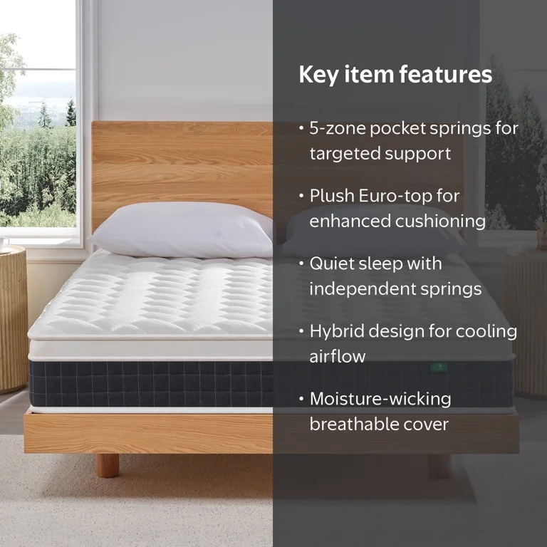 Z-HOM Queen Size Hybrid Mattress, 10