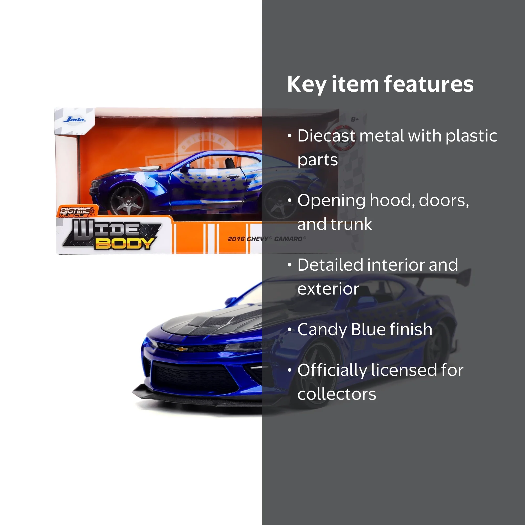 Jada Toys 2016 Chevrolet Camaro Widebody Car Play Vehicle with