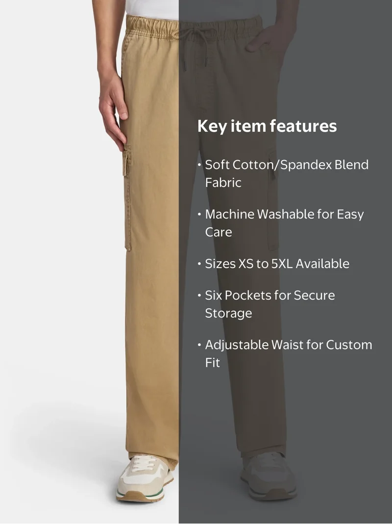 No Boundaries Men's & Big Men's Cargo Pants, Sizes XS-5XL